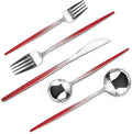 VANVRO Gradient Red Silverware Set, 20-Piece Stainless Steel Flatware Set, Kitchen Dinnerware Set Service for 4, Include Knife/Fork/Spoon, Mirror Polished, Dishwasher Safe
