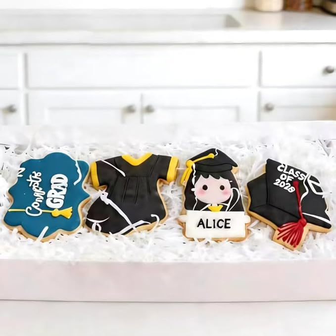 MrCookie Large Graduation Cookie Cutters,4in,6pc,Thickened Stainless Steel.