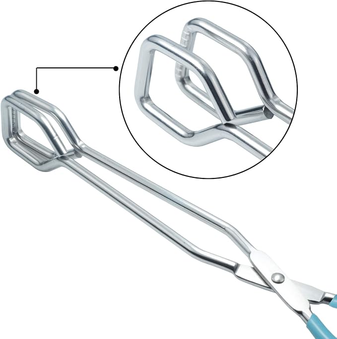 HINMAY Scissor Cooking Tongs 10 Inches Stainless Steel Wire Tongs, Set of 2