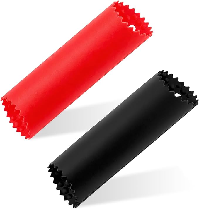 2 Pack Garlic Peelers, Silicone Peeling Tube for Garlic Skin Removal, Black and Red