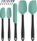 Coukre Silicone Spatula Set of 5,High Temperature Resistant, Food Grade Silicone, Dishwasher Safe, for Baking, Cooking (Aqua Green)