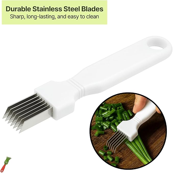4-Pack Green Onion Shredder, Japanese Negi Cutter Vegetable Slicer with Stainless Steel Multi-Blade, Herb & Scallion Cutter Tool for Garnish, Ramen, Salad & Kitchen Prep