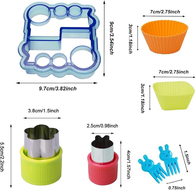 Sandwich Cutters for Kids - Vegetable Fruit Bread Shape Cookie Cutter Molds for kids Lunch Bento Box