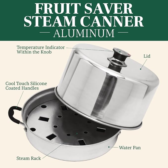 Kitchen Crop Steam Canner with Temperature Indicator (Aluminum Steam Canner + Tools)