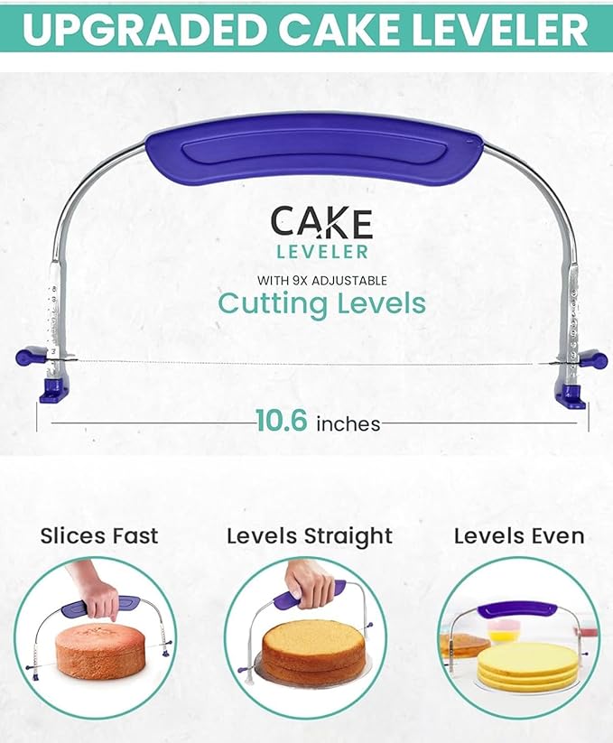 RFAQK 90PCs Cake Decorating Kit with Leveler, Baking Supplies Gift Includes Cake Stand Turntable, 24 Numbered Icing Tips, 55+1 Piping Bags, 2 Frosting Spatulas, 4 Scrappers, Video Course & Booklet