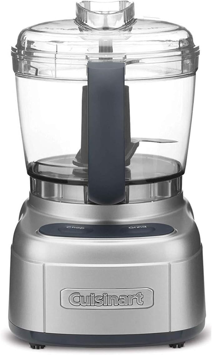 Cuisinart Small Food Processor, Auto-Reversing Smart Power Blade, 4-Cup | ECH-4SV, mini food processor with touch-pad control, auto-reversing blade & dishwasher-safe parts for small jobs