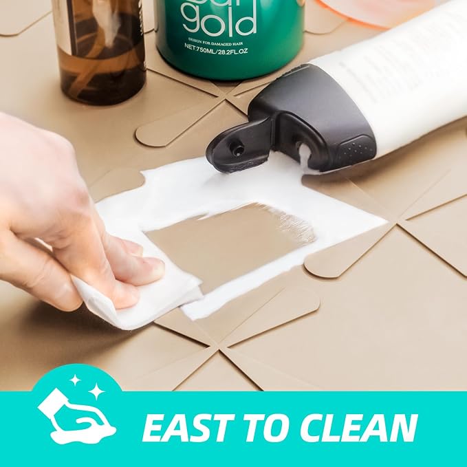 Waterproof Under Sink Mat 34" x 19" Cabinet Protector Silicone Mat | Heavy Duty Deep Drip Tray, Extra Thick Non Slip Liner for Kitchen & Bathroom, Pets, Organizer, Storage, Boots, Home Essential