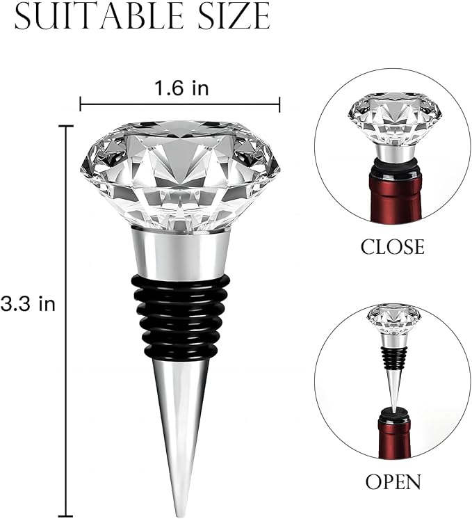Wedding Gifts for Couples，Engagement Gifts for Newly Engaged Couples, Unique Bridal Shower,Valentine's Day Gifts,14oz Whiskey Wine Glasses with Diamond Wine Stopper Set