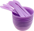 DIY Slime Making Tools 8 Plastic Slime Bowl and 8 Glue Mixing Spoons for Glue and Slime Mixing (8 Sets Purple)