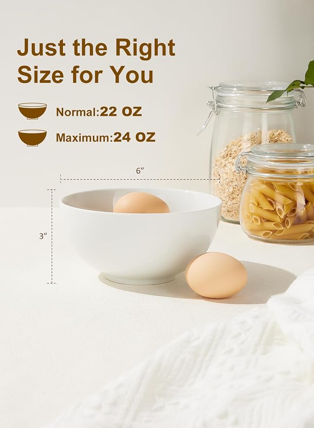 22 oz White Porcelain Bowls Set of 4 – Cereal, Soup, Rice, Oatmeal & Salad Bowls – Microwave & Dishwasher Safe, Stackable for Kitchen Use | Porcelain Bowls,Stackable, Microwave Dishwasher Safe,Cereal, Soup, Rice, Oatmeal & Salad Bowls,Kitchen Use