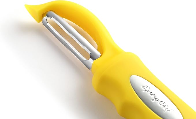 Spring Chef Swivel Potato Peeler for Kitchen with Soft Grip Handle, Yellow | Premium Vegetable Peeler w/ Sharp Stainless Steel Blades, Multifunctional Food Peeler for Apple, Carrot, Cucumber, Fruit