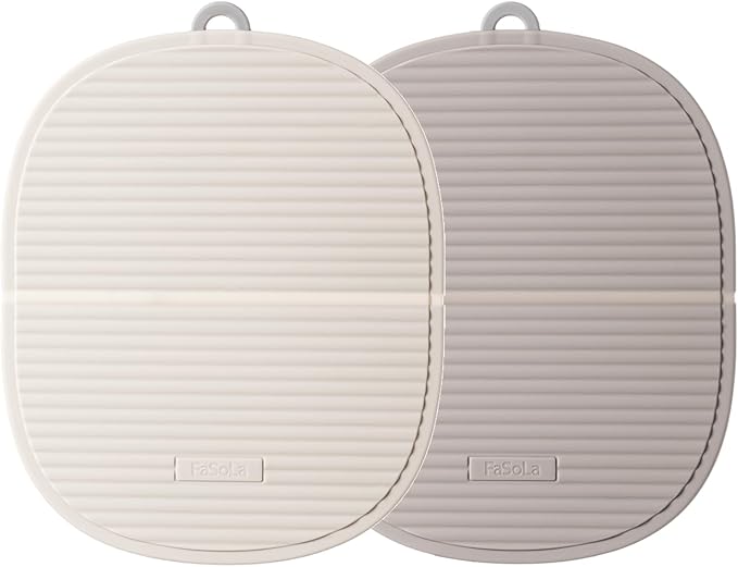 Silicone Trivet Mat for Hot Dishes(2 Pack), Hot Pots and Pans, Pot Holder, Hot Pad to Portect Your Table and Countertop, Kitchen Decor and Accessories, BPA Free,7.1in x 5.91in,2 Colors