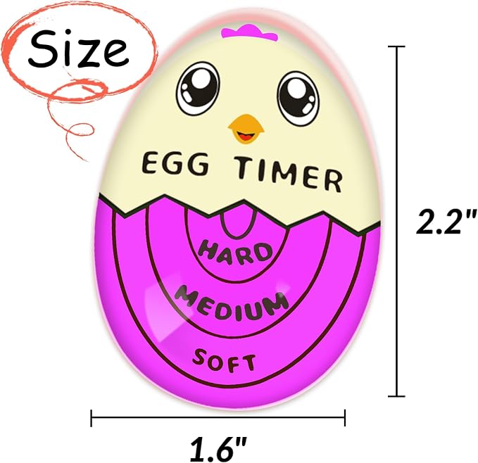 Lasubst Egg Timer for Boiling Eggs that Changes Color When Done, Purple