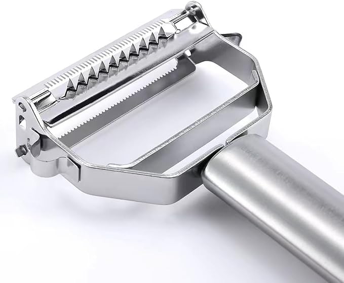Vegetable Peeler，SZYIKUER Stainless Steel 2 in 1 Julienne Vegetable Peeler Perfect for Carrot Potato Melon Gadget Vegetable Fruit