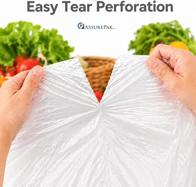 Retail Bags Direct Produce Bags, 10" x 15", 11 Micron, 3500 Count, 4 Rolls