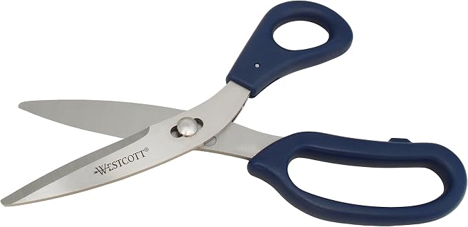 Westcott 8" Power Pivot Stainless Steel Hard Handle High-Leverage Crafting and Fabric Scissors