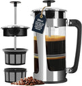 ESPRO P5 French Press Coffee Maker, 18oz, Polished, Stainless Steel Press | Double Filter Coffee Press, Thicker Borosilicate Heat Resistant Glass french press, Tea Press, Easy Coffee Brewer, Tea Brewer