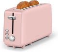 SEEDEEM Stainless Steel Toaster 2 Slice Slim, 10" Single Long Slot, Pink | 6 Shade Settings, Extra Wide Slot Fits Bagels & Artisan Bread, Defrost, Cancel Function, Removable Crumb Tray