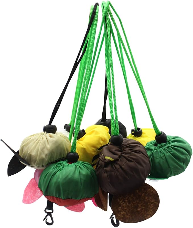 10PCS Animals Folding Shopping Bags Reusable Shopping Tote Compact Eco Bags | Reusable Grocery Bags Foldable Machine Washable Reusable Shopping Bags,Lightweight Polyester Fabric