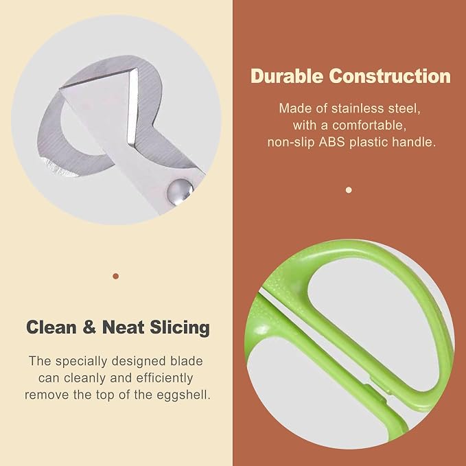 2 Pcs Quail Egg Scissors Cutter Stainless Steel Egg Shell Opener Tool for Small Bird Eggs Shape Kitchen Gadgets for Pigeon Quail Eggs Peeler Scissor Tool