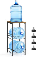 Water Jug Holder 5 Gallon Water Bottle Storage Rack Water Dispenser Stand with Top Shelf 5 gal water Jug Storage Rack for Kitchen, Dining Room, Office, Rustic Brown