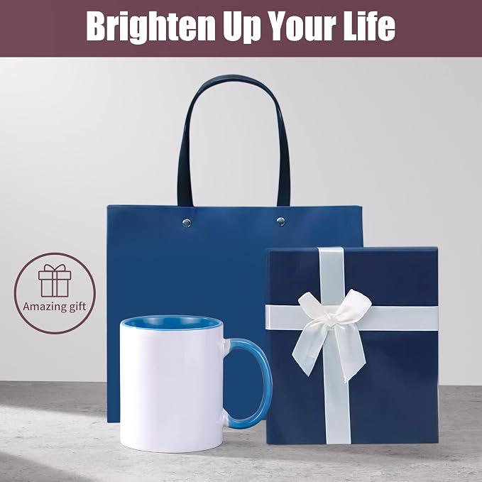 TANGLONG 11oz Sublimation coffee Mugs Set of 12-6 Assorted Colors-with Box | Sublimation Blank Ceramic with Box for for Home and Kitchen,office, juice, milk, smoothies,gifts