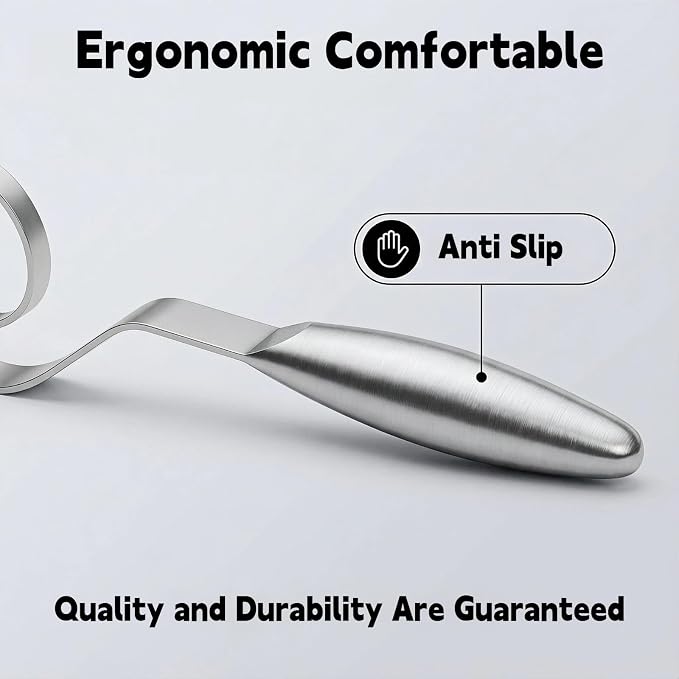 Maxjoy Danish Dough Whisk, Seamless Stainless Steel Sourdough & Bread Tool | Dutch Dough Hook, Replaces Mixer Spoon & Stick, Food Grade & Rust Resistant, Easy Clean & Dishwasher Safe, Baking Stirrer
