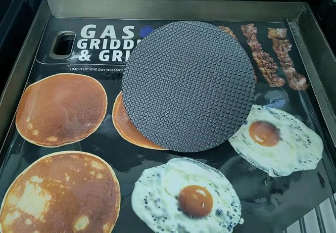Firsgrill Burger Press 7.08" Round,Heavy-Duty Cast Iron Smash Burger Press Meat Steak With Wood Handle for Blackstone Camp chef Pitboss Weber Griddle Grills(Round) | Heavy Duty Good for Blackstone Camp chef Pitboss Weber Griddle