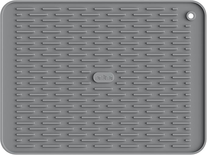 ME.FAN Silicone Dish Drying Mat for Kitchen Counter, Dish Drying Pad for Sink, Refrigerator or Drawer, Countertop Protection Pad M - 16''×12'' - Grey