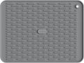 ME.FAN Silicone Dish Drying Mat for Kitchen Counter, Dish Drying Pad for Sink, Refrigerator or Drawer, Countertop Protection Pad M - 16''×12'' - Grey