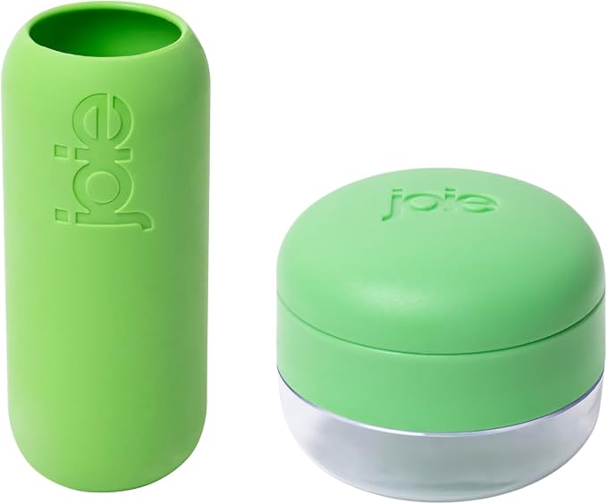 Joie Garlic Press and Chopper with Storage Container, Stainless Steel Blades, Green (Garlic Peeler and Chopper), Colors May Vary