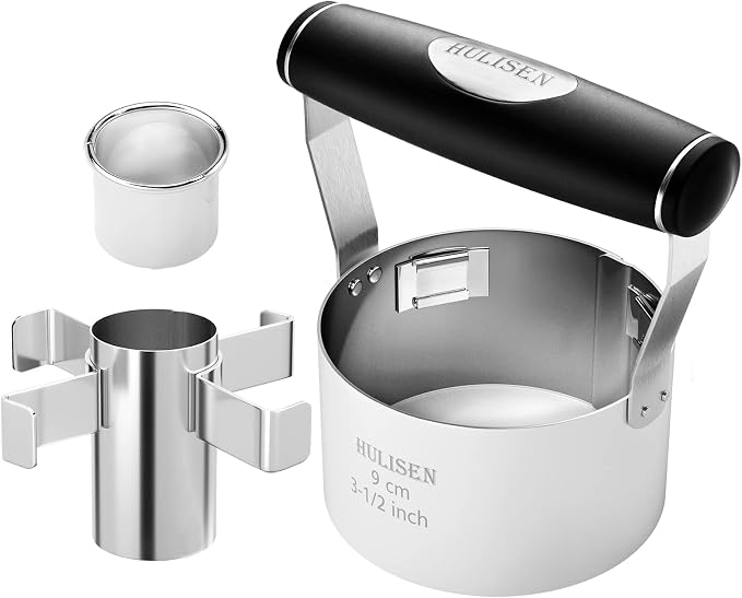 HULISEN 3.5 inch Donut Cutter with Removable Center & Hole, Stainless Steel | Doughnut Cutters with Ergonomic Rubber Handle, Dishwasher Safe, Baking Beginner Friendly, Gift-Ready Packaging