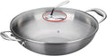 12.6 Inch Titanium Hammered Wok with Double Handles, Frying Pans Nonstick, Non-Stick Wok, Scratch-Resistant Non Stick Titanium Pans for Cooking,with lid 12.6in