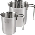 Newness 2-Pack Stainless Steel Measuring Cups Set, Metal Measuring Cup | (3 Marking Including Cup/ML/Oz Scale)(2 & 3 Cup) Metal Measuring Cup with Handle For Prepping, Baking and Cooking, Dishwasher