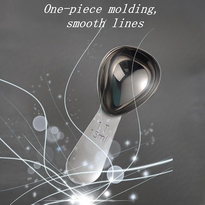 Coffee Scoop 15ml Stainless Steel Measuring Spoon Short Handle for Ground Coffee
