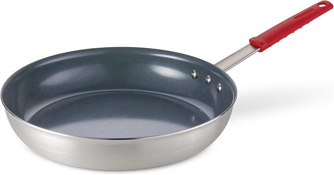 Tramontina Professional 14-Inch Ceramic Non Stick Extra Large Frying Pan | Heavy-Gauge Aluminum Skillet with Ceramic Nonstick Coating, Dishwasher and Oven Safe, Gray, Made in Brazil