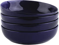KooK Pasta Bowl, Salad Bowls, Soup, Serving Bowls, Ceramic, Large Capacity, Microwave & Dishwasher Safe, Set of 4, 40 Oz, (Cobalt)