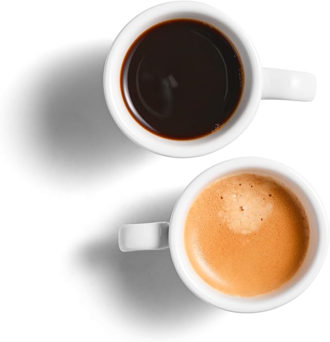 2.5 oz / 75 ml Pure White Ceramic Espresso Cups, Set of 2, Demitasse Espresso Mugs
