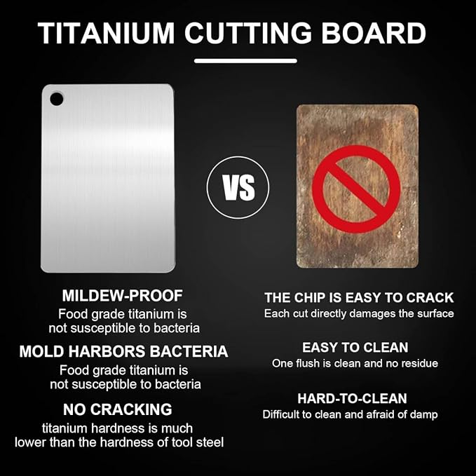 Titanium Cutting Boards for Kitchen, Non toxic Double-Side Available Chopping Boards, Easy to Clean and Store(3PCS-M+L+XL)