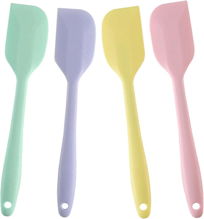 4 PCS Mini Silicone Spatulas 8.2 Inch Rubber Spatula | Small Baking Mixing Tool for Nonstick Cookware, Cooking Macaron colors