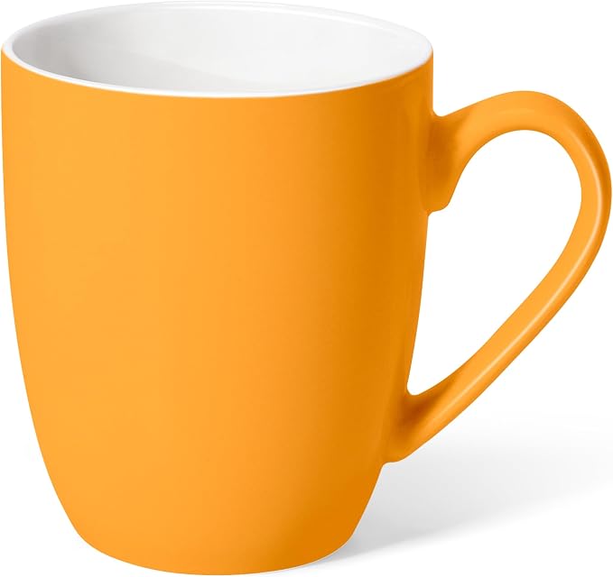 Urbanstrive 16 oz Large Coffee Mugs Set of 6 Ceramic Coffee Mug White Coffee Cups Tea Cups Idea Gift for Women Men House Warming Gifts New Home Office, Orange 6 Pack