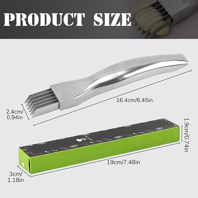 Shred Silk The Knife, 2026 Upgrade Green Onion Cutter Stainless Steel Chopped Kitchen Slicing Tool Cutter for Vegetables Onion Garlic, Multifunctional Kitchen Food Vegetable Cutters (3Pack)