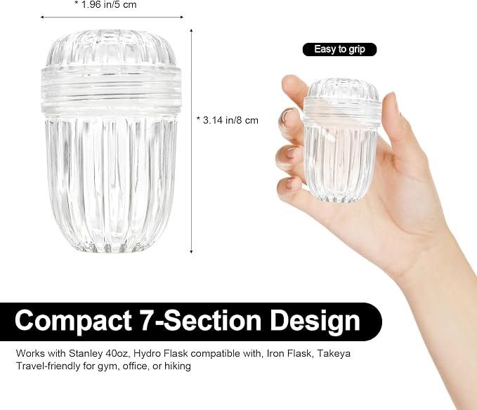 2-Pack Fruit Infuser Inserts for Wide Mouth Water Bottles, Leak-Proof Herb & Tea Strainer, BPA-Free Reusable Diffuser Compatible with 32-40oz Tumblers (Ice Cube Compatible) ﻿