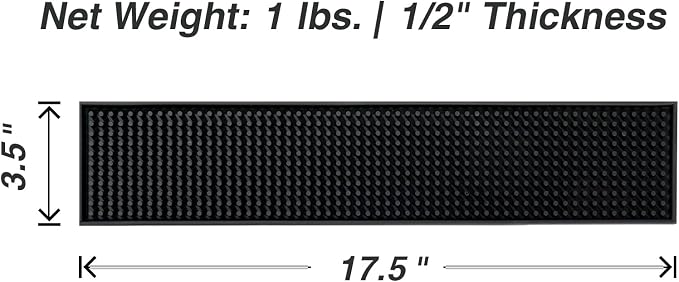 17.5x3.5 inches Long PVC Bar Rail Mat Non-Slip Serving Spill Mat (Pack of 2)
