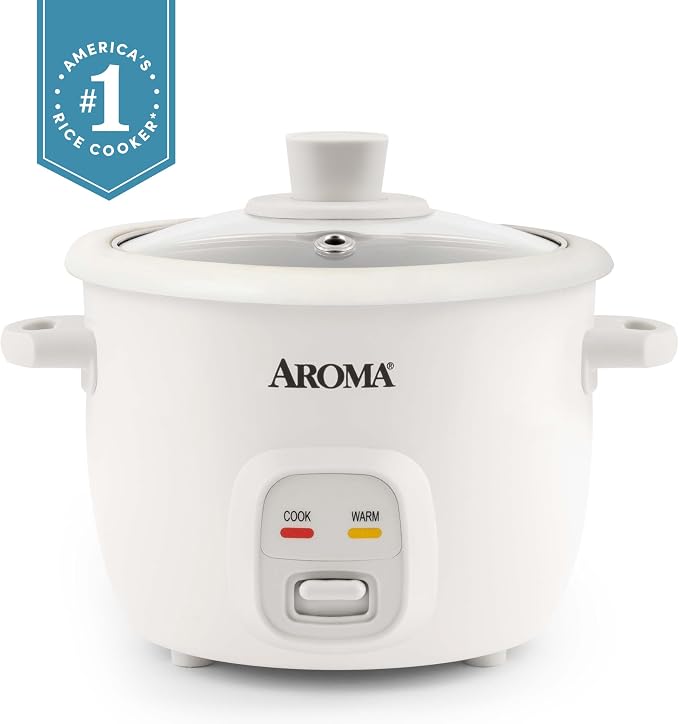 Aroma Housewares 4-Cups (Cooked) / 1Qt. Rice & Grain Cooker (ARC-302NG), White