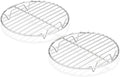 TeamFar Round Cooling Rack Set of 2, 7½ Inch | Round Baking Steaming Roasting Rack Set Stainless Steel, Healthy & Dishwasher Safe, Mirror Finish & Rust Free