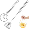 Danish Dough Whisk & Egg Whisk Set for Sourdough Bread, 12 inch | Bread Dough Mixer for Sourdough, Pizza, Batter, Eggs & Cream, Heavy Duty Baking Whisks, Kitchen Gadgets