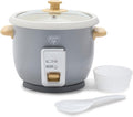 GreenLife Rice Cooker, 3-Cups Uncooked/6-Cups Cooked, Gray | PFAS-Free Ceramic Nonstick Removable Pot, One-Switch Design, Grains Multicooker, Keep Warm, Dishwasher Safe Parts, Easy Clean