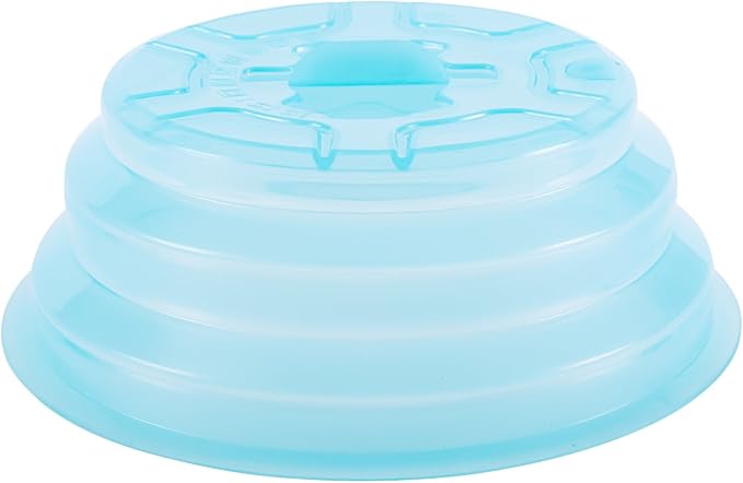 Collapsible Silicone Microwave Plate Cover Splatter Guard | Dishwasher Safe & BPA Free, 11”, Blue