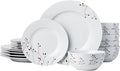 Amazon Basics 18-Piece Complete Kitchen Dinnerware Set, Microwave and Dishwasher Safe, Plates, Dishes, Bowls, Service for 6, Branches